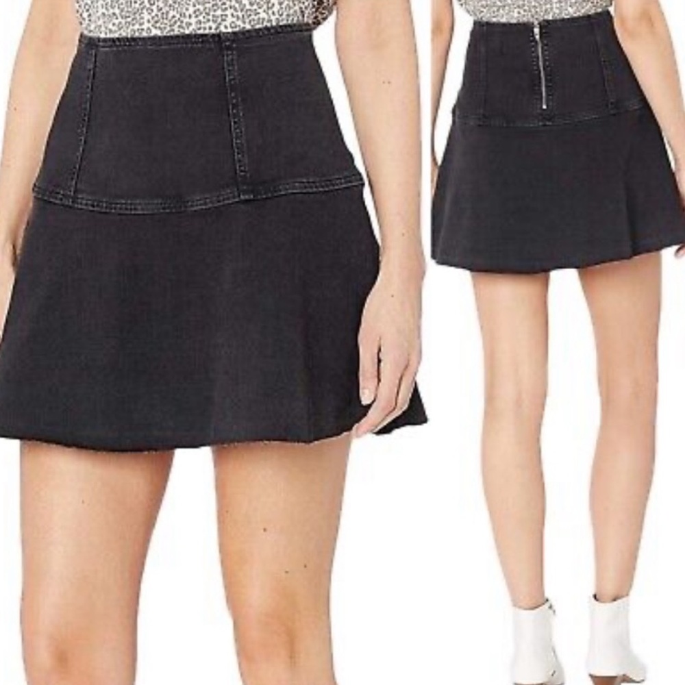 Free People Highlands Denim A-Line Mini Skirt NWT Size 10